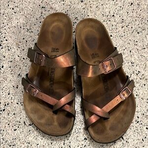 Birkenstock Mayari - Rose Bronze Metallic Sandals - Size 41